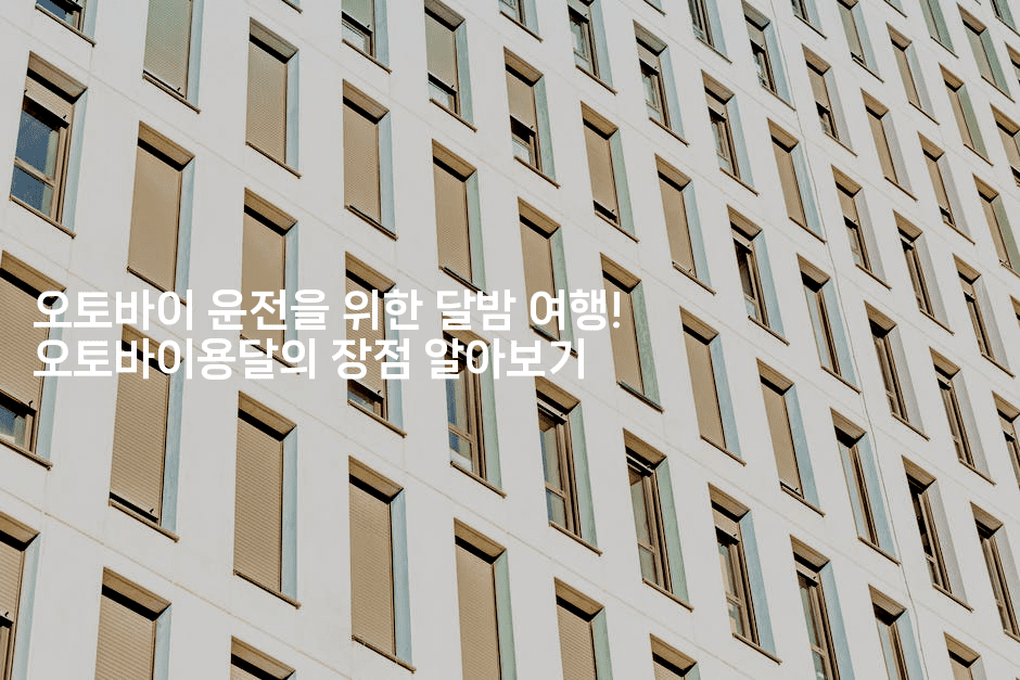 오토바이 운전을 위한 달밤 여행! 오토바이용달의 장점 알아보기2-스릴링크