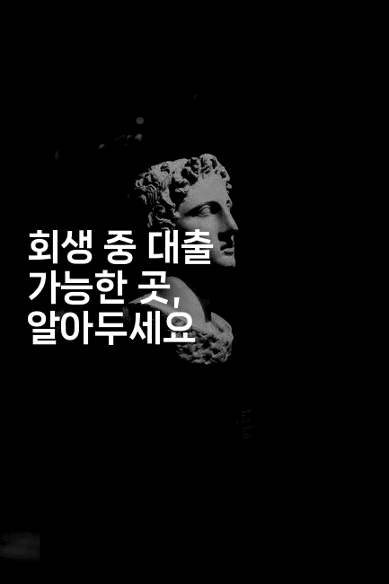 회생 중 대출 가능한 곳, 알아두세요